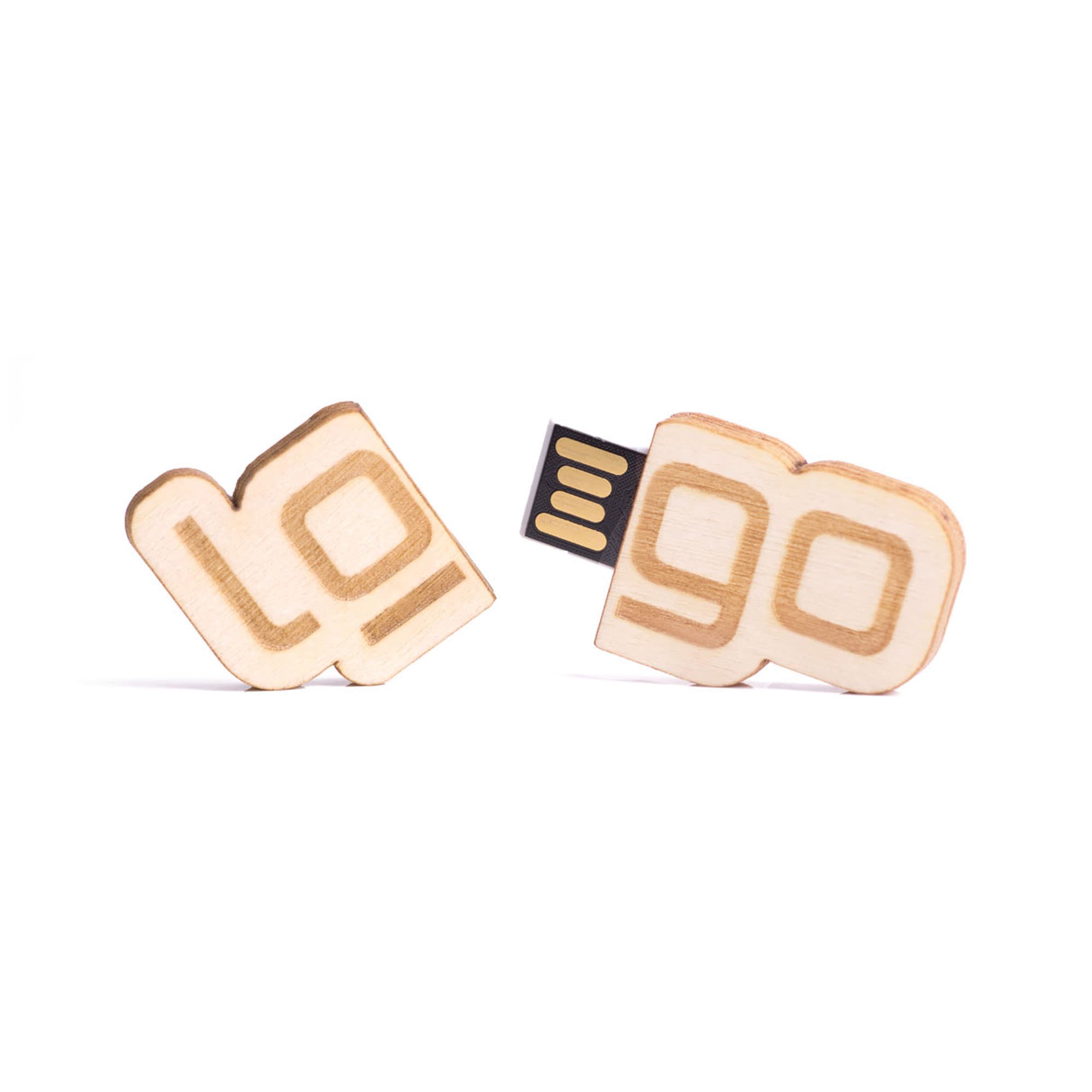 USB Stick Eigendesign 2D mit Kappe (Holz)