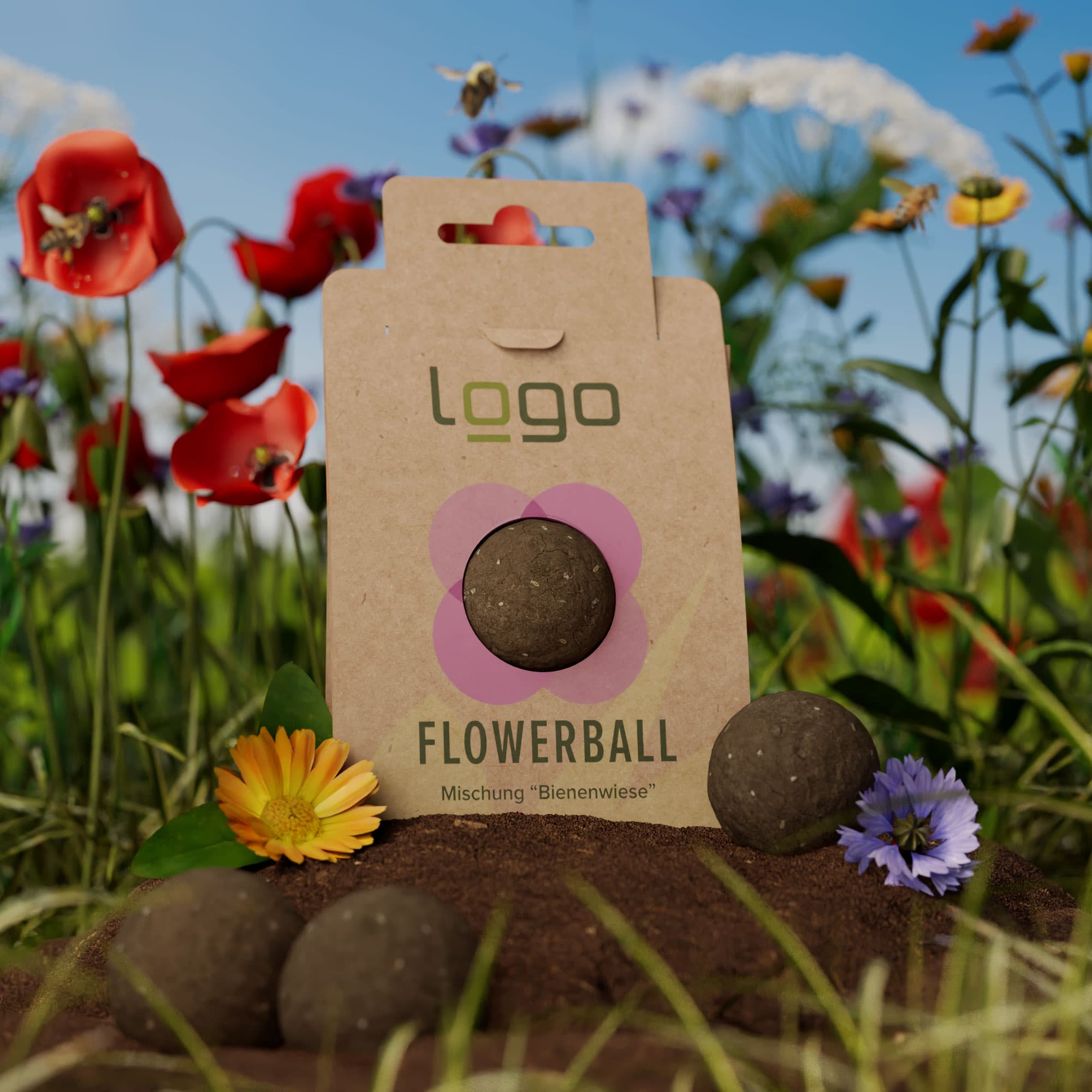 Seedbomb - Flower-Ball "Bienenwiese" - torffrei, Bild 2