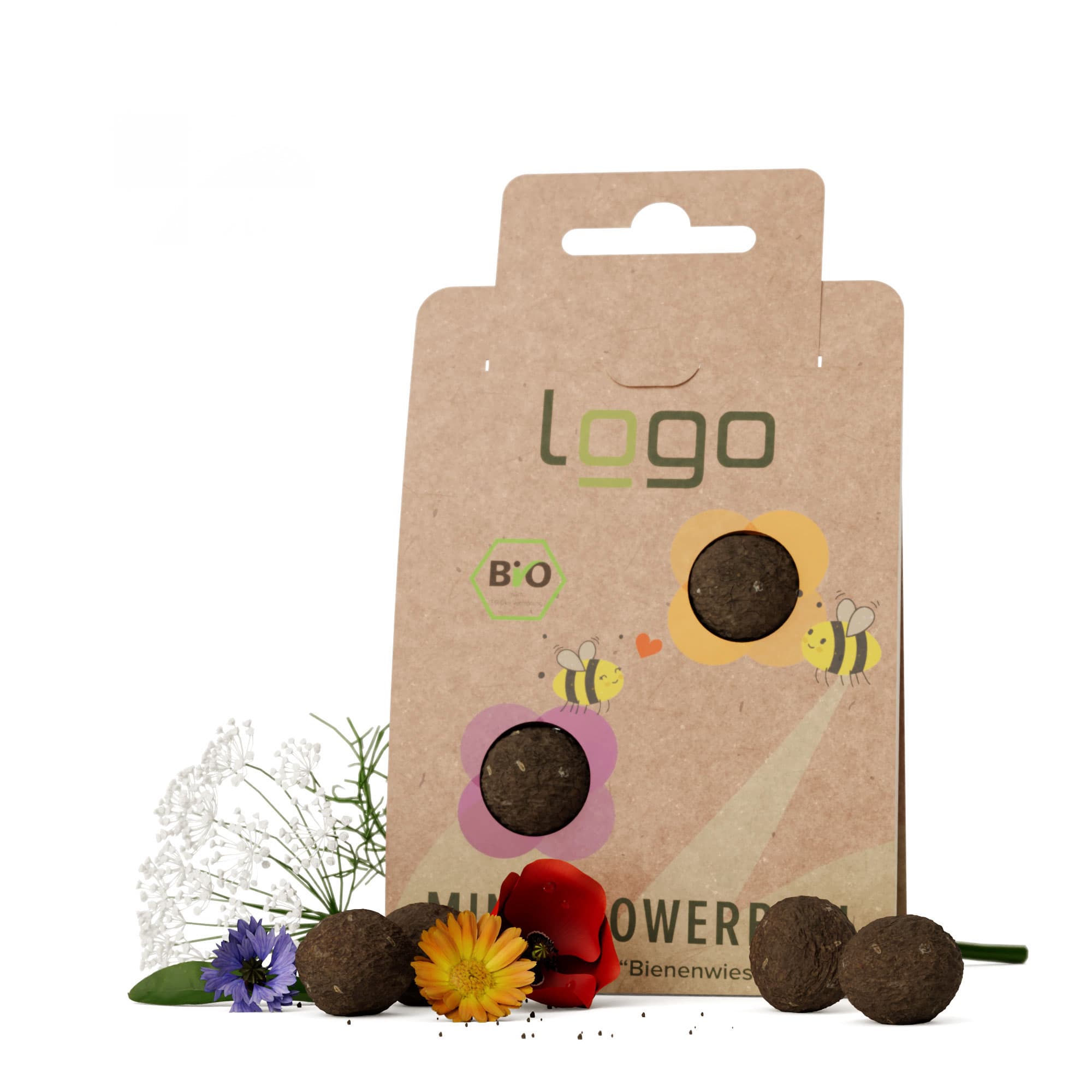 Mini-Seedbomb - Mini-Flower-Ball "Bienenwiese" - torffrei